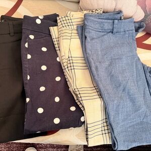 Black, Navy Polka Dot, Yellow,straight lines blue, dark and light blue, green 🫒